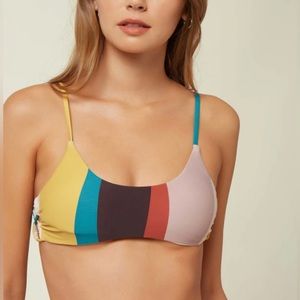 NWT o’neill stripe bikini top
